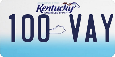 KY license plate 100VAY