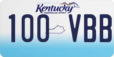 KY license plate 100VBB