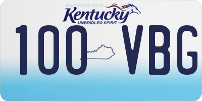KY license plate 100VBG