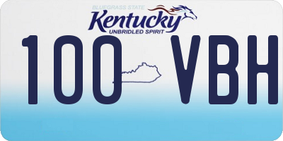 KY license plate 100VBH