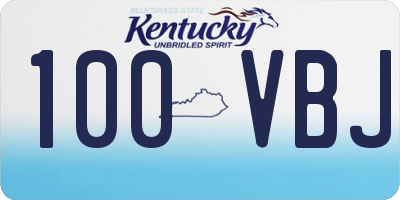 KY license plate 100VBJ
