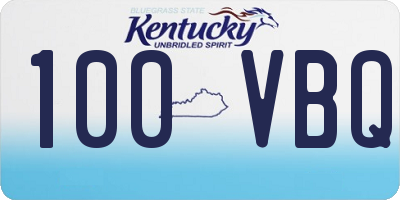 KY license plate 100VBQ