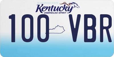 KY license plate 100VBR