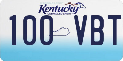 KY license plate 100VBT
