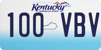 KY license plate 100VBV