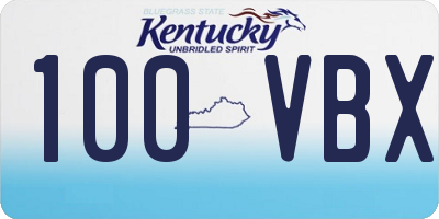 KY license plate 100VBX