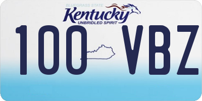 KY license plate 100VBZ