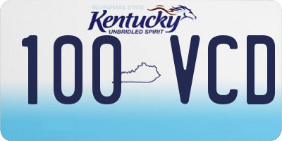KY license plate 100VCD