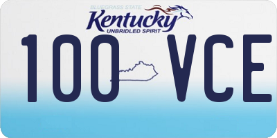 KY license plate 100VCE