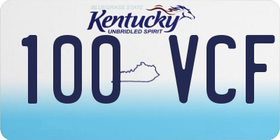 KY license plate 100VCF