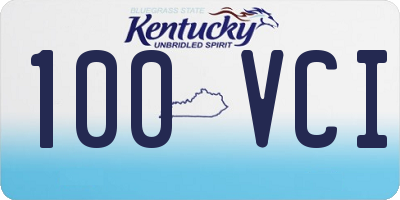 KY license plate 100VCI
