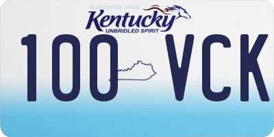 KY license plate 100VCK