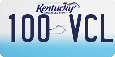KY license plate 100VCL