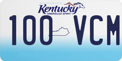 KY license plate 100VCM