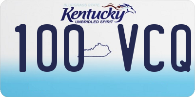 KY license plate 100VCQ