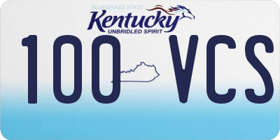 KY license plate 100VCS