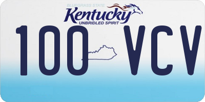 KY license plate 100VCV