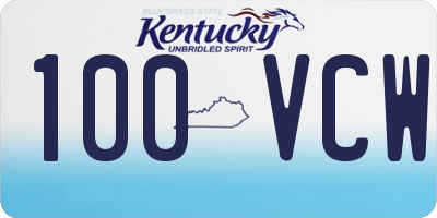 KY license plate 100VCW