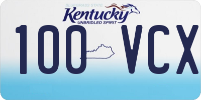 KY license plate 100VCX
