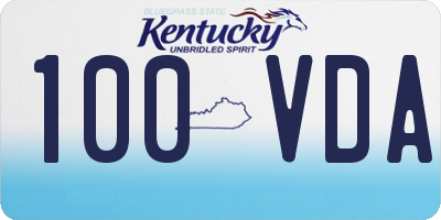 KY license plate 100VDA