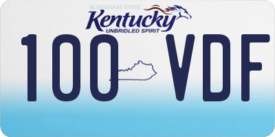 KY license plate 100VDF