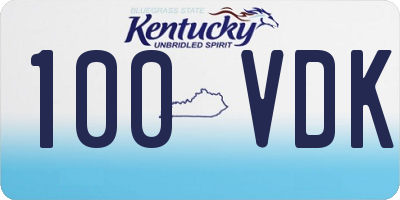 KY license plate 100VDK
