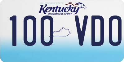 KY license plate 100VDO