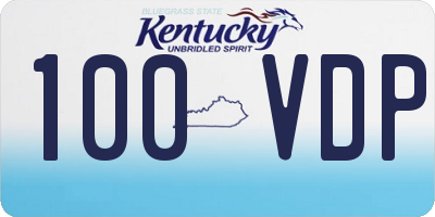 KY license plate 100VDP