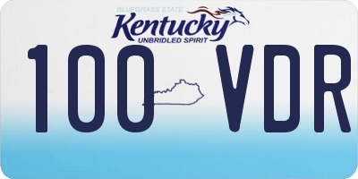 KY license plate 100VDR