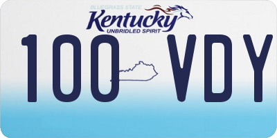 KY license plate 100VDY