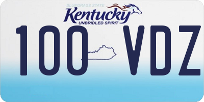 KY license plate 100VDZ