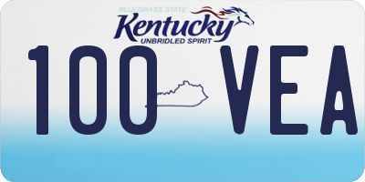 KY license plate 100VEA