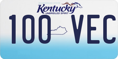 KY license plate 100VEC