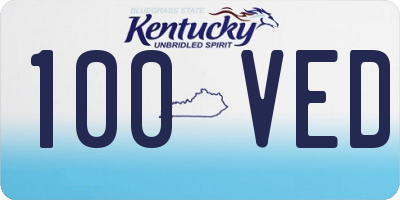 KY license plate 100VED