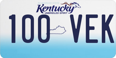 KY license plate 100VEK