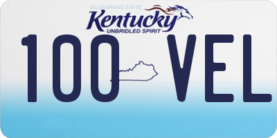 KY license plate 100VEL