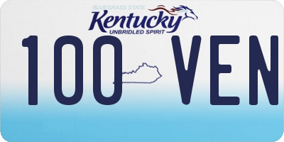 KY license plate 100VEN