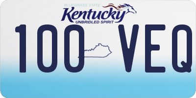 KY license plate 100VEQ