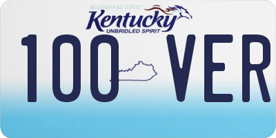 KY license plate 100VER