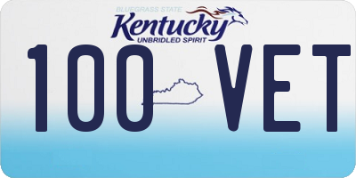 KY license plate 100VET