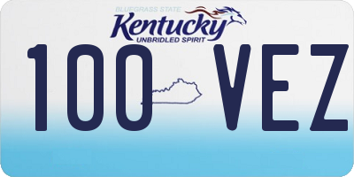 KY license plate 100VEZ
