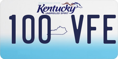 KY license plate 100VFE