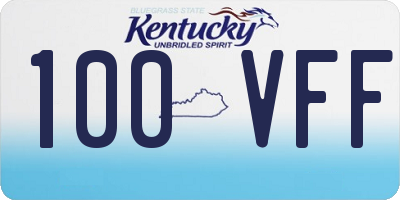 KY license plate 100VFF