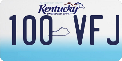 KY license plate 100VFJ