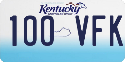 KY license plate 100VFK