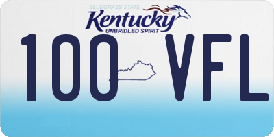 KY license plate 100VFL