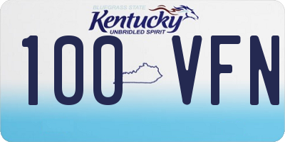 KY license plate 100VFN