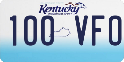 KY license plate 100VFO