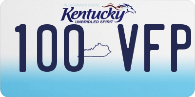 KY license plate 100VFP