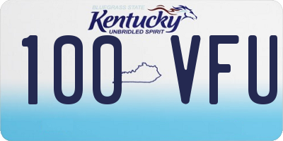 KY license plate 100VFU